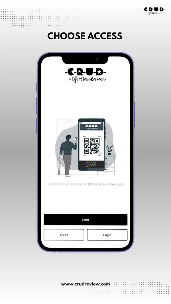 CRUD Review on Google Play, Choose access