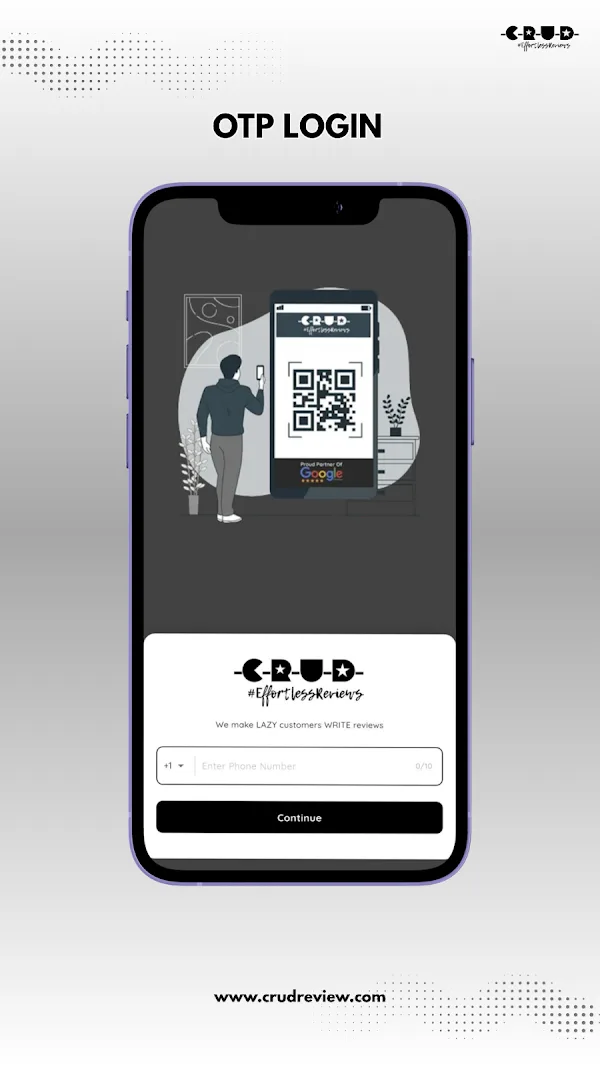CRUD Review on Google Play, OTP login