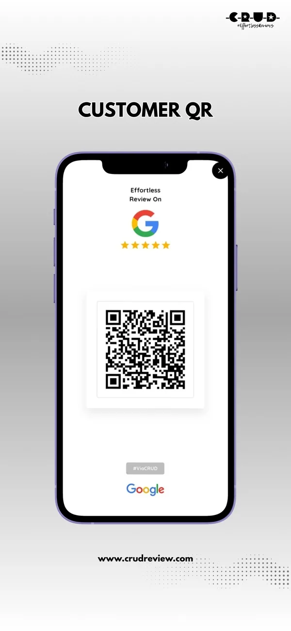 CRUD Review on App Store, Customer QR
