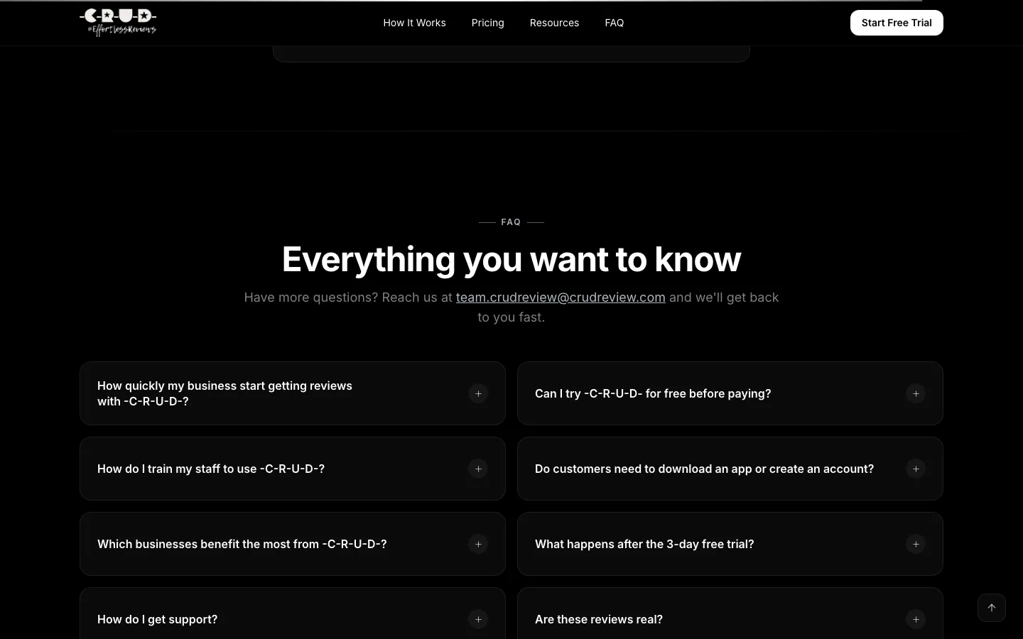 CRUD Review, FAQ