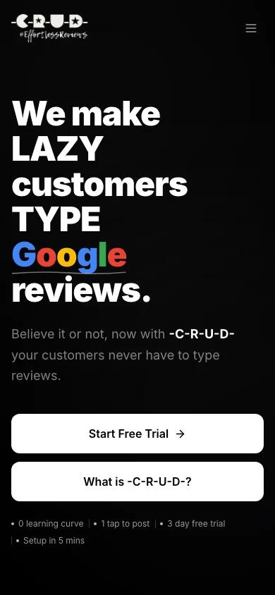 CRUD Review mobile screenshot