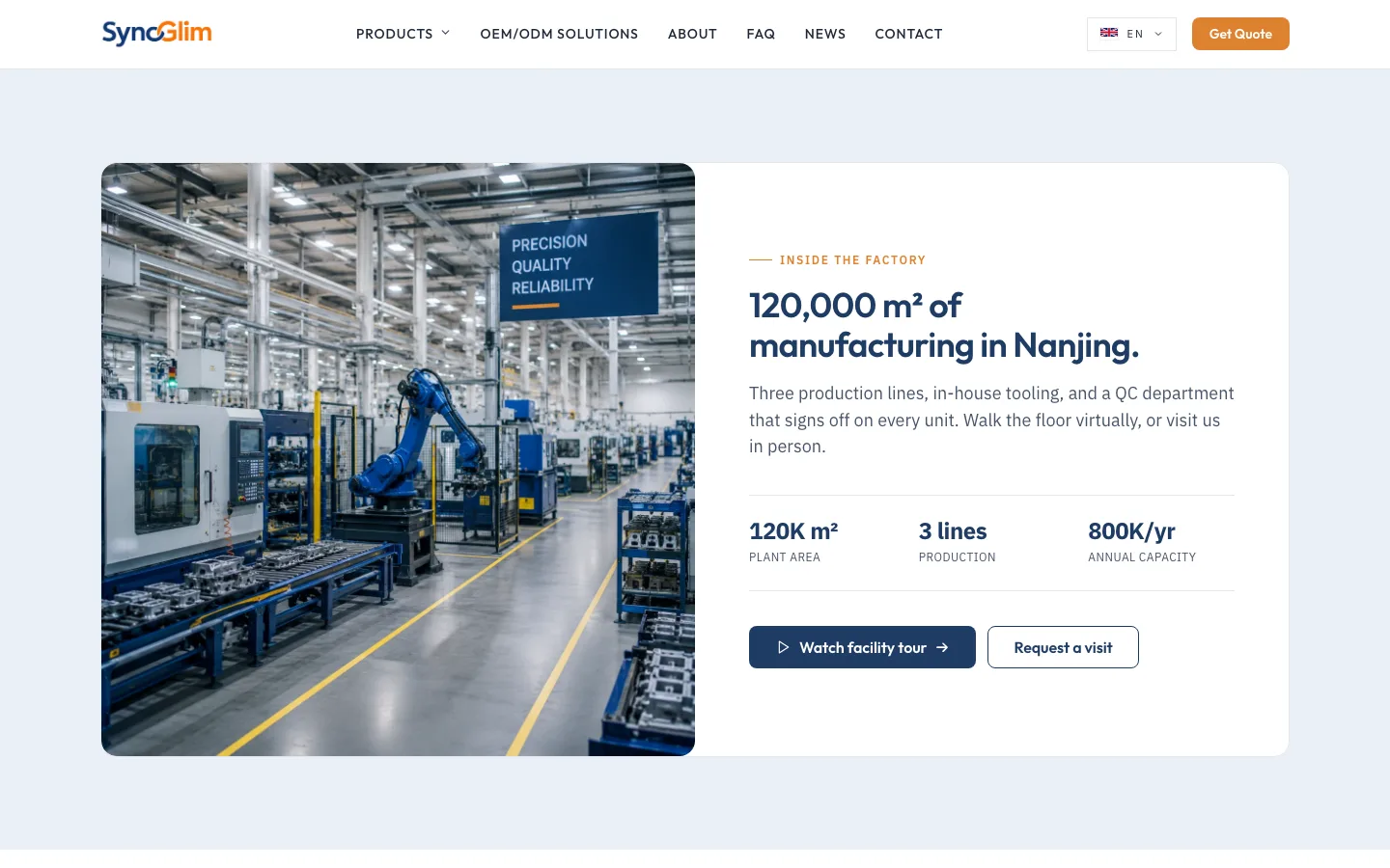 Syncglim, Inside the factory